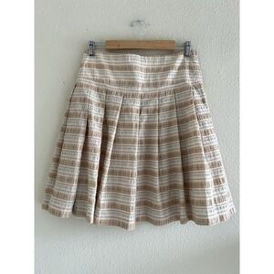 Club Monaco Retro Pleated Striped Skirt Size 2 Skater Y2K Festival